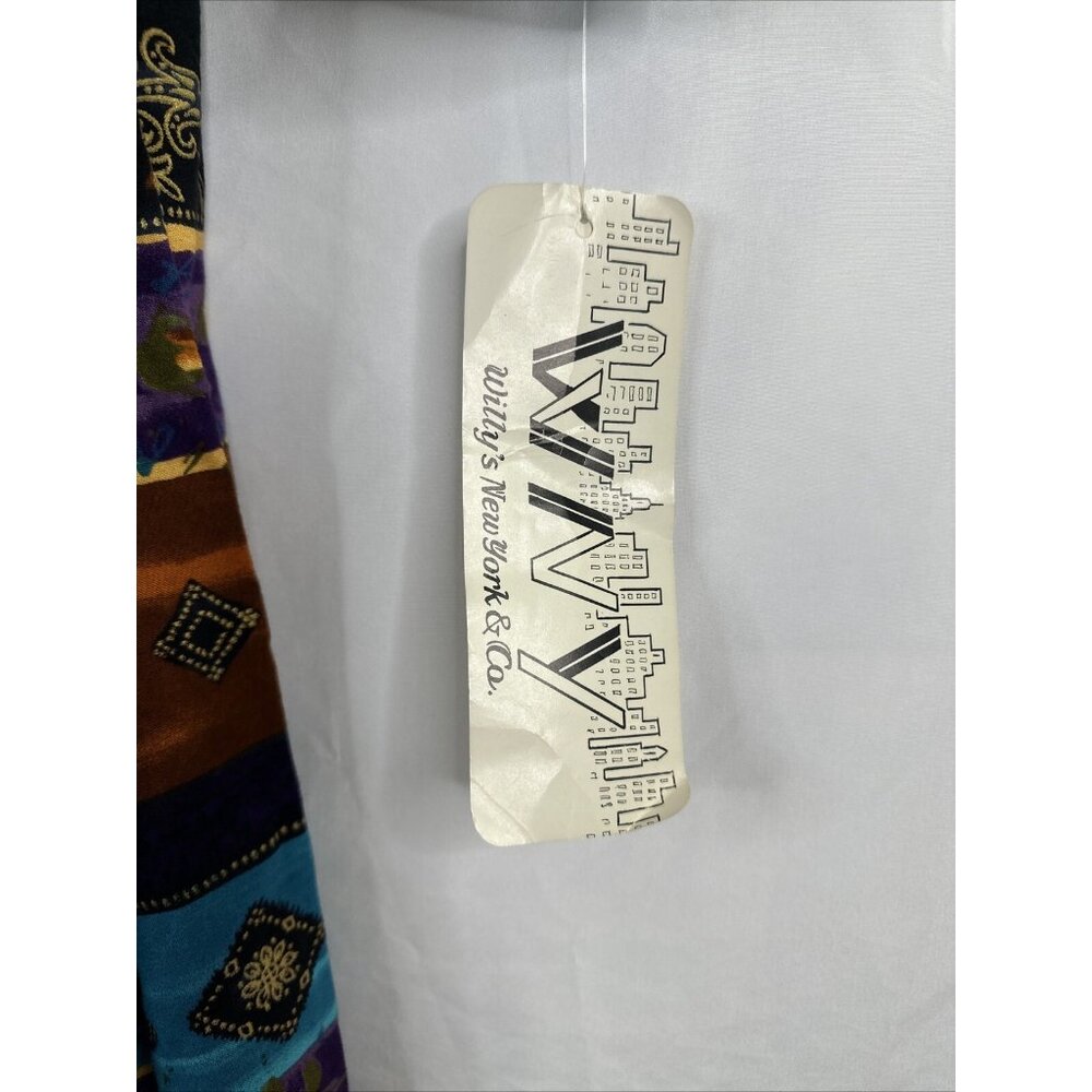 Vintage Wyllis New York & Co Maxi Dress Size 12 BOHO Side Slit DEADSTOCK New - Picture 7 of 16